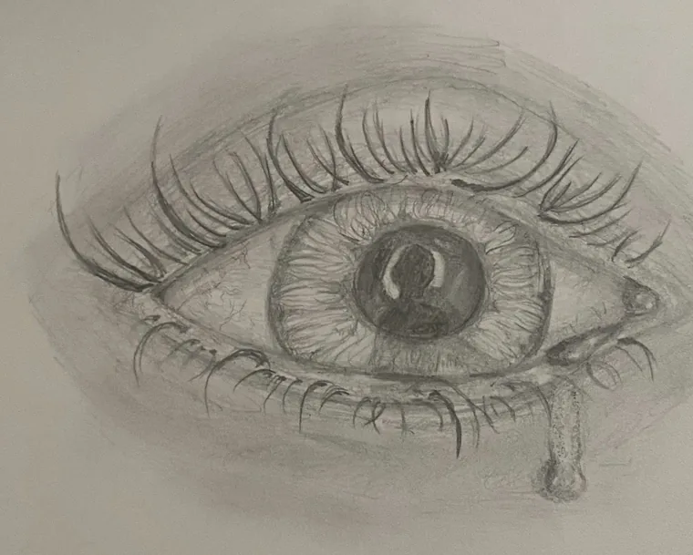 Weeping Eye, graphite by Wills McFadden